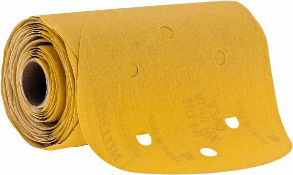 Norton - 6" Diam, 220 Grit Aluminum Oxide Adhesive PSA Disc - Fine Grade, Gold, C Weighted Backing, Flexible - Exact Tooling