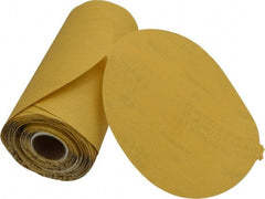 Norton - 6" Diam, 400 Grit Aluminum Oxide Adhesive PSA Disc - Super Fine Grade, Gold, C Weighted Backing, Flexible - Exact Tooling