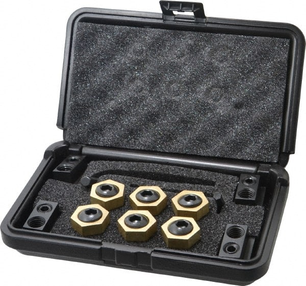 Mitee-Bite - 12 Piece Fixture Clamp T-Slot Kit with 1" Step Block, 5/8" T-Slot, 1/2-13 Stud Thread - 3/8" Nut Width - Exact Tooling