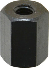 TE-CO - M6x1.00 Metric Coarse, 16mm OAL Steel Standard Coupling Nut - Black Oxide Coated, 13mm Width Across Flats - Exact Tooling