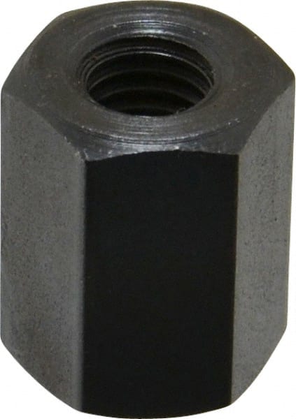 TE-CO - M8x1.25 Metric Coarse, 19mm OAL Steel Standard Coupling Nut - Black Oxide Coated, 14mm Width Across Flats - Exact Tooling