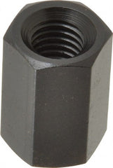 TE-CO - M10x1.50 Metric Coarse, 24mm OAL Steel Standard Coupling Nut - Black Oxide Coated, 16mm Width Across Flats - Exact Tooling