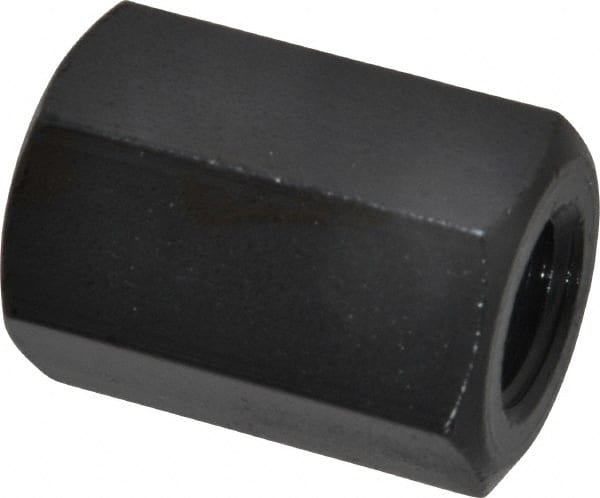TE-CO - M16x2.00 Metric Coarse, 40mm OAL Steel Standard Coupling Nut - Black Oxide Coated, 27mm Width Across Flats - Exact Tooling
