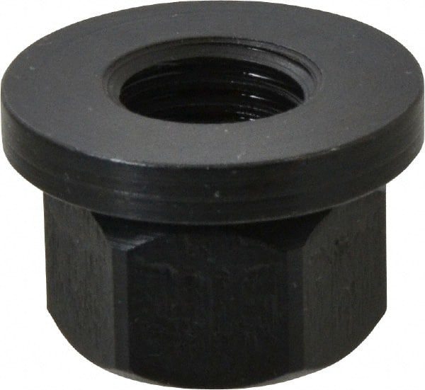TE-CO - M16x2.00, 33mm Flange Diam, 21mm High, 24mm Across Flats, Flange Nut - Grade 12L14 Steel, Black Oxide Finish, 5" Flange Height, TCMAI - Exact Tooling