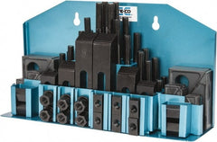 TE-CO - 52 Piece Fixturing Step Block & Clamp Set with 25mm Step Block, 16mm T-Slot, M12x1.75 Stud Thread - 25mm Nut Width, 80, 110, 125, 150, 175 & 200mm Stud Lengths - Exact Tooling