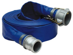 Alliance Hose & Rubber - -5 to 130°F, 3" Inside x 3" Outside Diam, PVC Liquid Suction & Discharge Hose - Blue, 50' Long, 55 psi Working Pressure - Exact Tooling