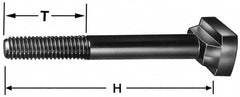 Gibraltar - 1/2-13, 2" Thread Length, 1/2" Slot Width, Black Oxide, Steel T Slot Bolt - 3-1/2" Length Under Head, Grade 5, 7/8" Head Width x 11/32" Head Height - Exact Tooling