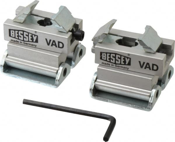 Bessey - 2 Piece, Plastic Cap Swivel V-Pad - 60° Pivot Angle - Exact Tooling