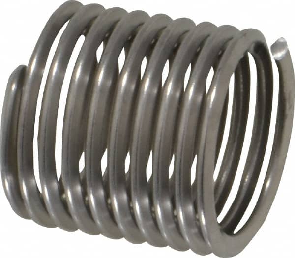 Heli-Coil - M12x1.50 Metric Fine, 18mm OAL, Free Running Helical Insert - 9-5/8 Free Coils, Tanged, Stainless Steel, Bright Finish, 1-1/2D Insert Length - Exact Tooling