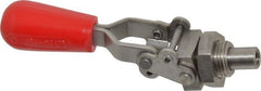 De-Sta-Co - 200 Lb Load Capacity, Mounting Plate Base, Stainless Steel, Standard Straight Line Action Clamp - 0.39" Plunger Diam, Straight Handle - Exact Tooling