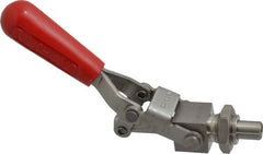De-Sta-Co - 400 Lb Load Capacity, Mounting Plate Base, Stainless Steel, Standard Straight Line Action Clamp - 0.44" Plunger Diam, Straight Handle - Exact Tooling