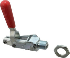 De-Sta-Co - 700 Lb Load Capacity, Mounting Plate Base, Carbon Steel, Standard Straight Line Action Clamp - 0.62" Plunger Diam, Straight Handle - Exact Tooling