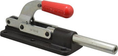 De-Sta-Co - 7,500 Lb Load Capacity, Flanged Base, Carbon Steel, Standard Straight Line Action Clamp - 6 Mounting Holes, 0.41" Mounting Hole Diam, 0.87" Plunger Diam, Straight Handle - Exact Tooling