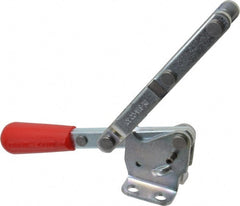 De-Sta-Co - 375 Lb Capacity, Horizontal, U-Bar, Flanged Base, Carbon Steel Pull Action Latch Clamp - 4" Drawing Movement, 8.33" OAL, Straight Handle - Exact Tooling