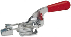 De-Sta-Co - 360 Lb Capacity, Horizontal, U Hook, Flanged Base, Stainless Steel Pull Action Latch Clamp - 1.18" Drawing Movement, 3.88" OAL, Threaded U Hook, Straight Handle - Exact Tooling
