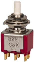 GC/Waldom - 1/4 Inch Mount Hole, Miniature Pushbutton Switch Only - White Pushbutton, Nonilluminated, Momentary (MO), On-On - Exact Tooling