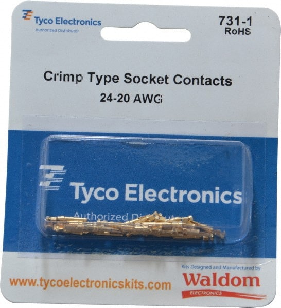 Tyco/Amp - 25 Piece, Socket Contact Connector Kit - 24 to 20 AWG Compatible Wire Size - Exact Tooling