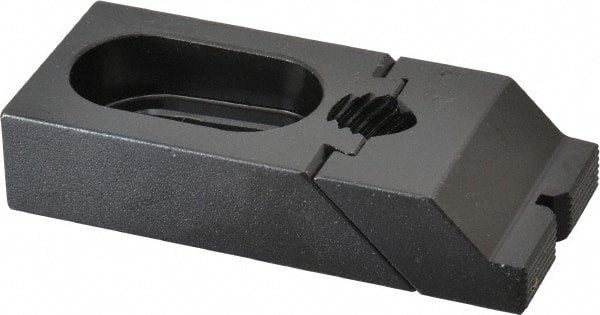TE-CO - 3-5/16" OAL x 1-1/2" Overall Width, Low Grip Nose, Steel Manual Edge Clamp - Black Oxide Coating, 3/4" High, 1/2" Socket Cap Screw Slot, 3/4" Travel - Exact Tooling
