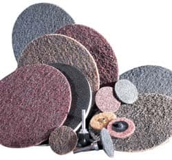 3M - 2" Disc Diam, 11 Grit, Aluminum Oxide Quick Change Disc - Type R Attaching System, Nonwoven, Brown, Coarse Grade, 25,000 RPM - Exact Tooling