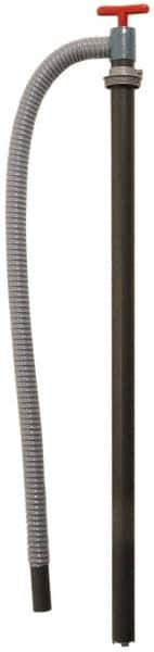 Made in USA - 1-1/4" Outlet, PVC Hand Operated Transfer Pump - 28 oz per Stroke, For Petroleum - Exact Tooling