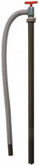 Made in USA - 1-1/4" Outlet, PVC Hand Operated Transfer Pump - 28 oz per Stroke, For Petroleum - Exact Tooling