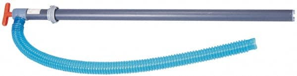 Made in USA - 1-1/4" Outlet, PVC Hand Operated Transfer Pump - 28 oz per Stroke, For Alkali - Exact Tooling