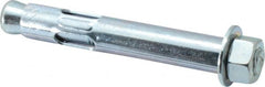 Red Head - 5/8" Diam, 5/8" Drill, 4-1/4" OAL, 2-1/4" Min Embedment Sleeve Concrete Anchor - Steel, Zinc-Plated Finish, Hex Nut Head, Hex Drive - Exact Tooling