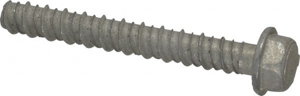 Red Head - 1/2" Diam, 4" Length Under Head, Hex Drive, Concrete Screw & Masonry Fastener - Steel, Zinc-Plated Finish - Exact Tooling