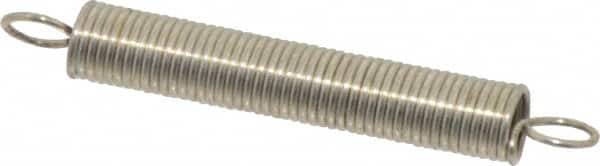 Made in USA - 1/4" OD, 3.01 Lb Max Load, 3-3/16" Max Ext Len, 0.028" Wire Diam Extension Spring - 1.76 Lb/In Rating - Exact Tooling
