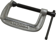 Gibraltar - Light-Duty 2-1/2" Max Opening, 1-7/16" Throat Depth, Cast Iron Standard C-Clamp - 600 Lb Capacity, 0" Min Opening, Standard Throat Depth, Malleable Cast Iron Screw - Exact Tooling