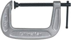 Gibraltar - Light-Duty 2-1/2" Max Opening, 1-7/16" Throat Depth, Cast Iron Standard C-Clamp - 600 Lb Capacity, 0" Min Opening, Standard Throat Depth, Malleable Cast Iron Screw - Exact Tooling
