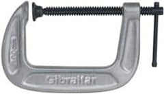 Gibraltar - Light-Duty 2-1/2" Max Opening, 1-7/16" Throat Depth, Cast Iron Standard C-Clamp - 600 Lb Capacity, 0" Min Opening, Standard Throat Depth, Malleable Cast Iron Screw - Exact Tooling