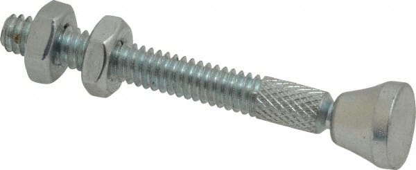 De-Sta-Co - 1/4-20 Carbon Steel Swivel Foot Tip Clamp Spindle Assembly - 39.62mm Thread Length, 60.45mm OAL, Flat Tip Cap, 1/2" Tip Surface Diam, Use with Toggle Clamps - Exact Tooling