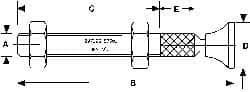 De-Sta-Co - 1/2-13 Carbon Steel Hex Head Tip Clamp Spindle Assembly - 63.5mm Thread Length, 72.14mm OAL, Flat Tip Cap, 3/4" Tip Surface Diam, Use with Toggle Clamps - Exact Tooling