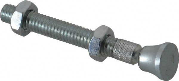 De-Sta-Co - 5/16-18 Carbon Steel Swivel Foot Tip Clamp Spindle Assembly - 49.28mm Thread Length, 69.85mm OAL, Flat Tip Cap, 0.56" Tip Surface Diam, Use with Toggle Clamps - Exact Tooling