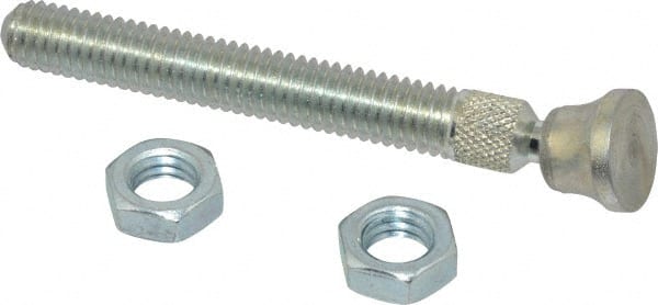 De-Sta-Co - 3/8-16 Carbon Steel Swivel Foot Tip Clamp Spindle Assembly - 61.21mm Thread Length, 85.85mm OAL, Flat Tip Cap, 0.63" Tip Surface Diam, Use with Toggle Clamps - Exact Tooling