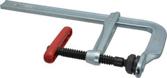 Bessey - 5-1/2" Deep Throat, 12" Max Capacity, Standard Sliding Arm Clamp - 2,800 Lb Clamping Pressure, 0.775" Spindle Diam - Exact Tooling