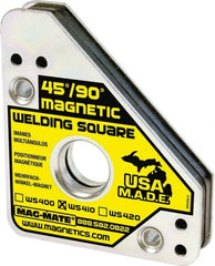 Mag-Mate - 3-3/4" Wide x 3/4" Deep x 4-3/8" High, Rare Earth Magnetic Welding & Fabrication Square - 75 Lb Average Pull Force - Exact Tooling
