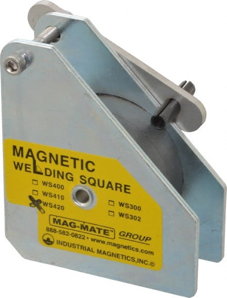 Mag-Mate - 3-3/4" Wide x 1-1/2" Deep x 4-3/8" High, Rare Earth Magnetic Welding & Fabrication Square - 150 Lb Average Pull Force - Exact Tooling