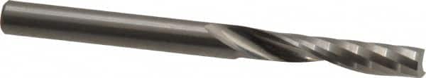 Onsrud - 1/4" Cutting Diam x 1-1/4" Length of Cut, 1 Flute, Upcut Spiral Router Bit - Uncoated, Right Hand Cut, Solid Carbide, 3" OAL x 1/4" Shank Diam, Single Edge, 21° Helix Angle - Exact Tooling