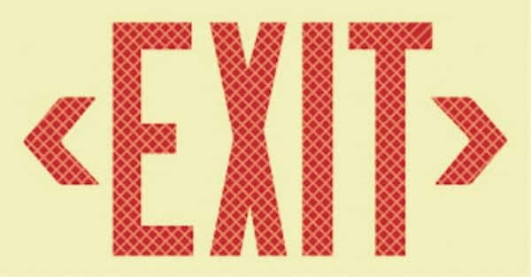 NMC - Exit, Plastic Exit Sign - 13" Wide x 7-1/2" High, Reflective - Exact Tooling
