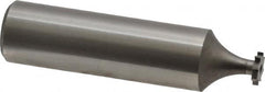 Made in USA - 1/4" Diam x 3/64" Face Width, High Speed Steel, 8 Teeth, Shank Connection Woodruff Keyseat Cutter - Uncoated, 2-1/16" OAL x 1/2" Shank, Straight Teeth - Exact Tooling
