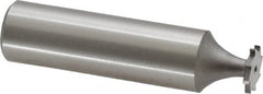 Made in USA - 3/8" Diam x 3/64" Face Width, High Speed Steel, 8 Teeth, Shank Connection Woodruff Keyseat Cutter - Uncoated, 2-1/16" OAL x 1/2" Shank, Straight Teeth - Exact Tooling