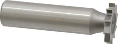 Made in USA - 3/4" Diam x 7/64" Face Width, High Speed Steel, 14 Teeth, Shank Connection Woodruff Keyseat Cutter - Uncoated, 2-1/8" OAL x 1/2" Shank, Straight Teeth - Exact Tooling