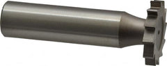 Made in USA - 7/8" Diam x 9/64" Face Width, High Speed Steel, 14 Teeth, Shank Connection Woodruff Keyseat Cutter - Uncoated, 2-5/32" OAL x 1/2" Shank, Straight Teeth - Exact Tooling