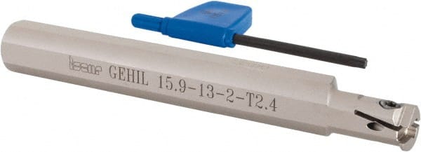 Iscar - GEHI, Internal, Left Hand, 0.094" Max Depth of Cut, 0.075 to 0.095" Groove Width, Indexable Grooving Tool Holder - GEMI.., GEPI.. Insert Compatibility, 5/8" Shank Width, 5" OAL, Through Coolant - Exact Tooling