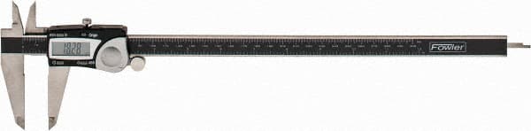 Fowler - 0 to 300mm Range, 0.01mm Resolution, Electronic Caliper - Stainless Steel with 2.4" Stainless Steel Jaws, 0.04mm Accuracy - Exact Tooling