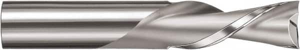 SGS - 8mm Cutting Diam x 25mm Length of Cut, 2 Flute, Downcut Spiral Router Bit - Uncoated, Right Hand Cut, Solid Carbide, 63mm OAL x 8mm Shank Diam, Square End - Exact Tooling