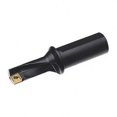 Allied Machine and Engineering - 0.71" Max Drill Depth, 2.25xD, 10mm Diam, Indexable Insert Drill - 1 Insert, 3/8" Shank Diam, Straight Shank - Exact Tooling