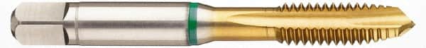 Guhring - 3/8-16 UNC, 3 Flutes, Plug Chamfer, TiN Finish, Cobalt Spiral Point STI Tap - 0.367" Shank Diam, 0.275" Square Size, 3B Class of Fit, Series 3990 - Exact Tooling